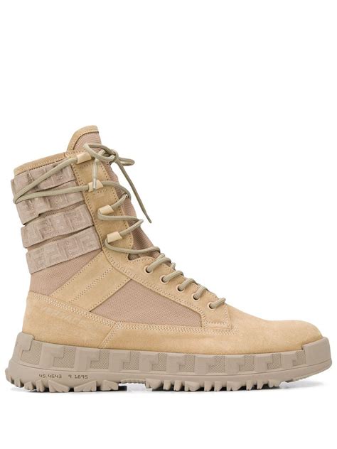 versace boys boots|Versace combat boots coyote brown.